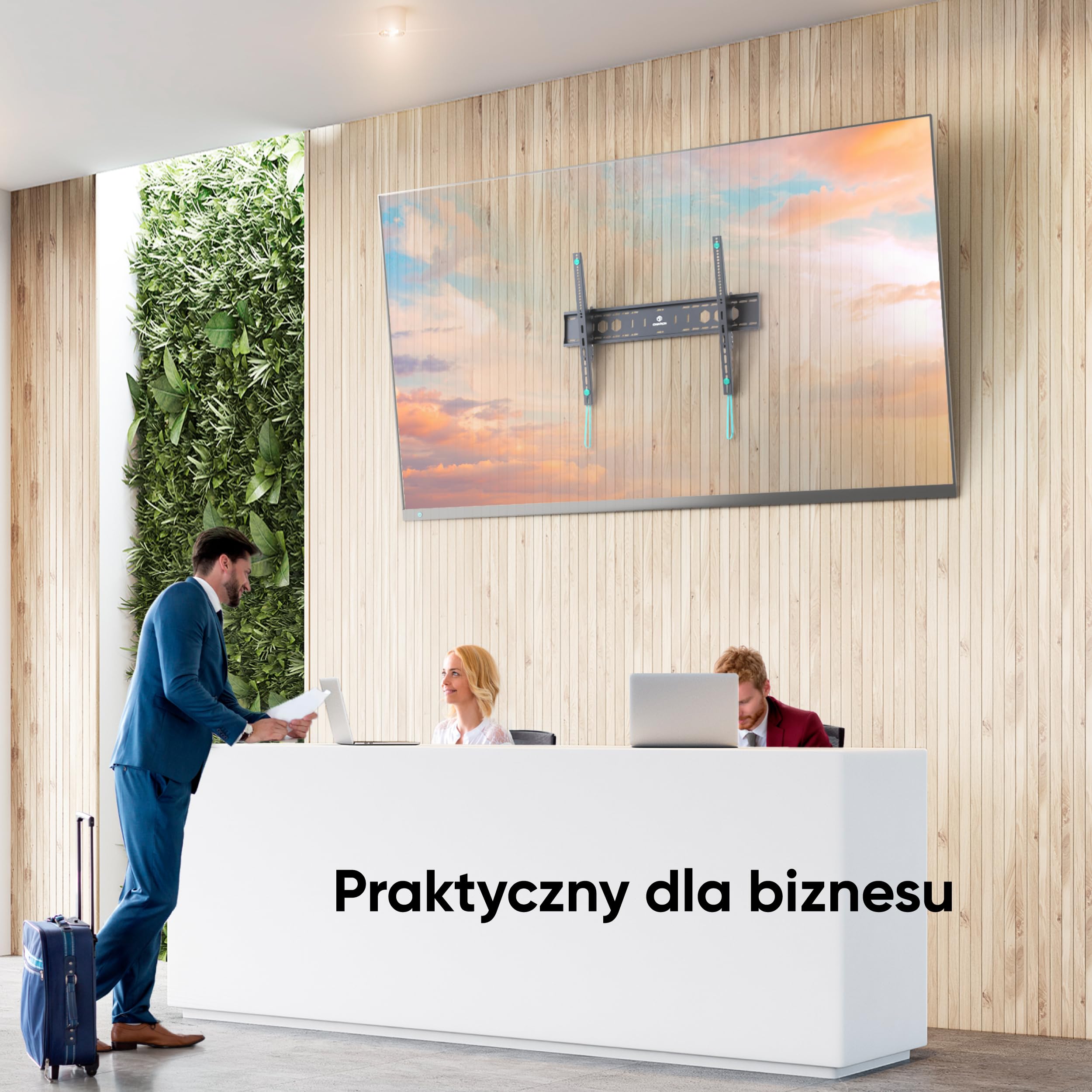ONKRON Przechylany uchwyt ścienny do telewizora 60-110 cali do 120.0 kg - bardzo duży, wytrzymały uchwyt do telewizora Max VESA 900x600 - niskoprofilowy, ultracienki uchwyt ścienny do telewizora,