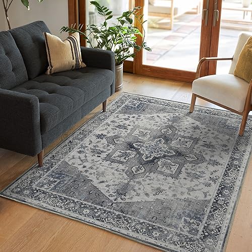 Miniatura 2 de RUGGABLE Kira Alfombra lavable, perfecta alfombra vintage para sala de estar, dormitorio, cocina, apta para mascotas y niños, resistente a las