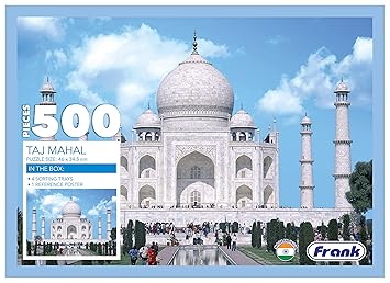 Frank Taj Mahal 500 Piece Jigsaw Puzzle for Adults & Kids Above 10 Years | Having Realistic Illustrations - Fun & Challenging Puzzle Games for Focus, Memory and Stress Relief | Gifts for Teenagers - image, photos
