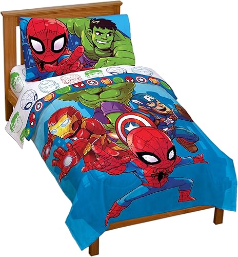 Vista 107 de Jay Franco - Juego de ropa de cama con estampado de los Vengadores de Marvel Blue Circle, tamaño estándar
