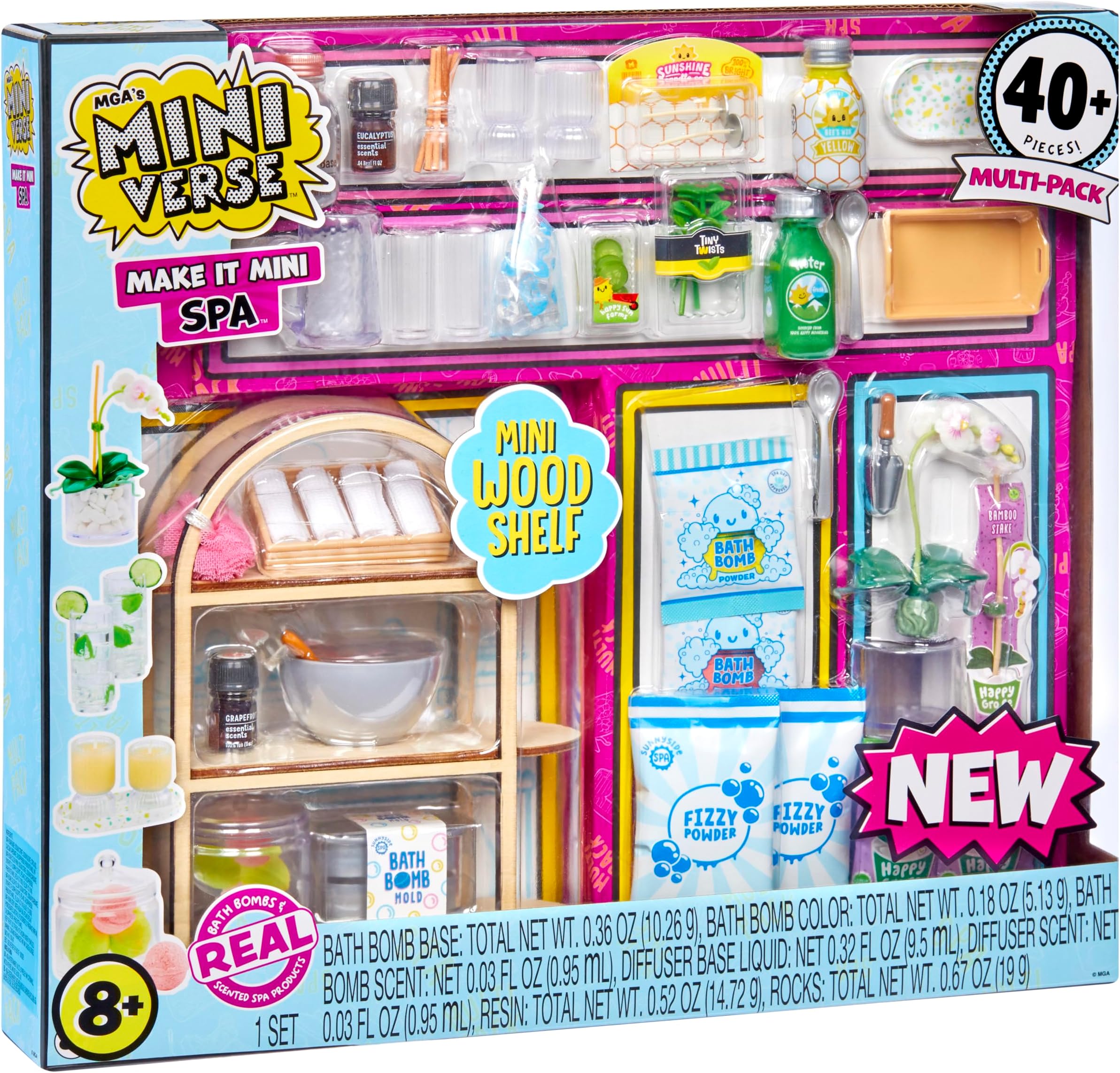 MGA Miniverse Make It Mini Spa Multi-Pack Target Exclusive, Mini Collectible, DIY, Truly Working, Real Spa Product, Non-Edible Collector, 8+