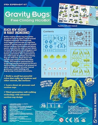 Miniatura 2 de Thames & Kosmos Gravity Bugs Free-Climbing MicroBot | Construye un insecto robótico para arrastrarse en la pared | Explora lecciones STEM sobre