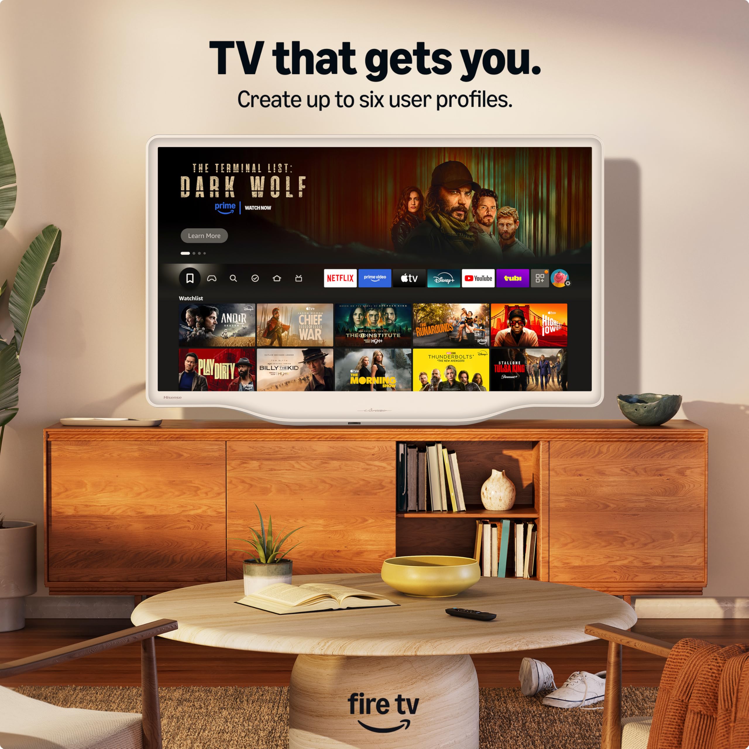 Hisense 32-Inch S5 DécoTV Series QLED FHD Smart Fire TV (32S5QF, 2025 Model) - Versatile Fit, Hi-QLED Color, Art-Inspired Design, Fluid Central Stand, DTS Virtual: X, Stream Live TV Without Cable