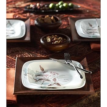 Amazon.co.jp: Corelle ディナーウェア16点セット スクエア