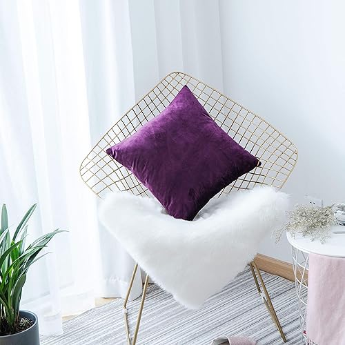 Vista 16 de Home Brilliant Fundas de almohada color verde azulado súper suaves cuadradas de terciopelo azul para sofá, dormitorio de niñas pequeñas, 18 x 18