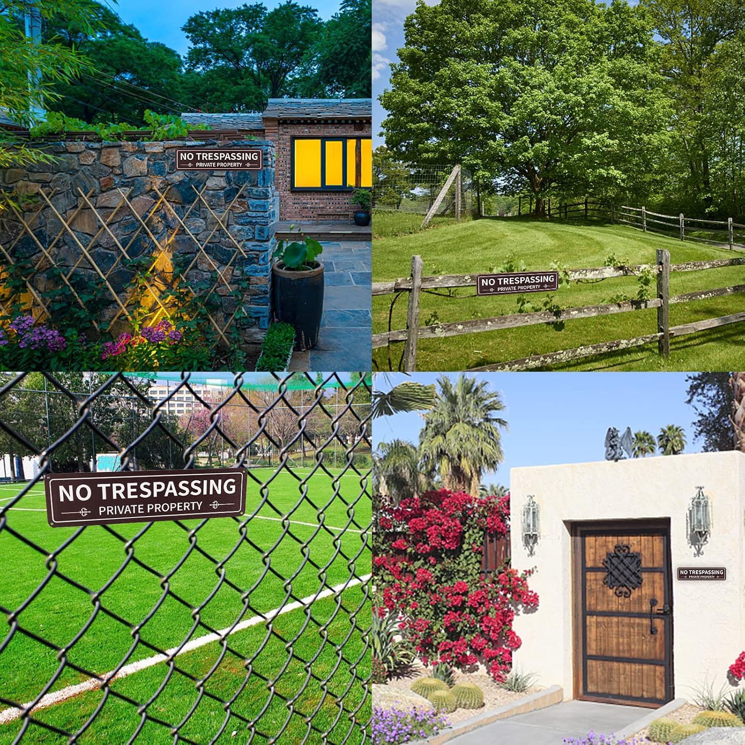 Private Property No Trespassing Sign,12x3 Inch Rust Free .040 Aluminum Metal Sign, Reflective, Fade Resistant, UV Protected, Weatherproof for Indoor/Outdoor Use (2-Pack)
