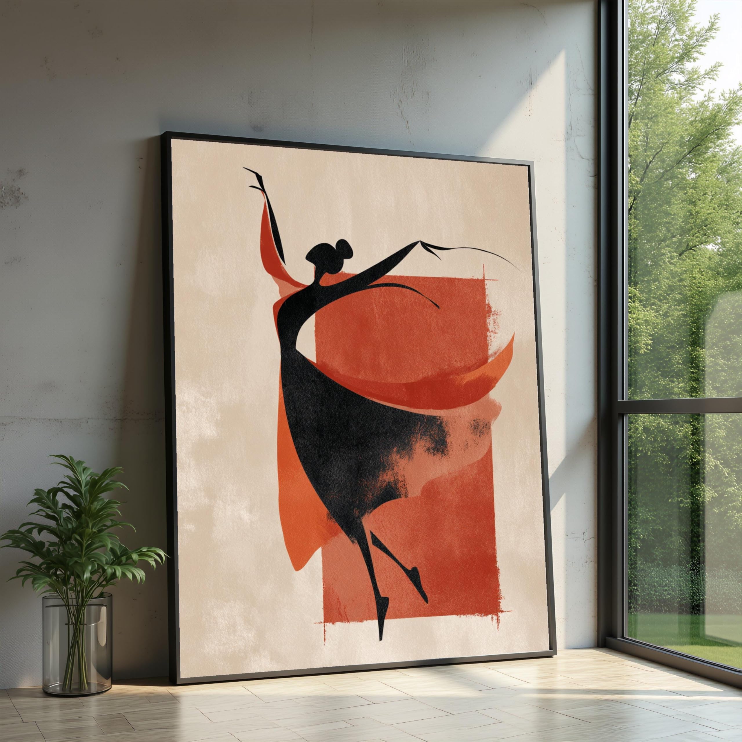 Impression sur toile moderne décoration murale rouge et noire - 8