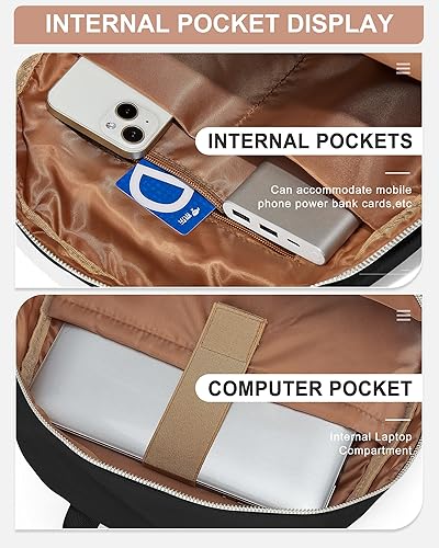 Miniatura 4 de Mini mochila para mujer, tamaño mediano, pequeña, negra, mochila de viaje, mochila universitaria, A-Negro, Casual