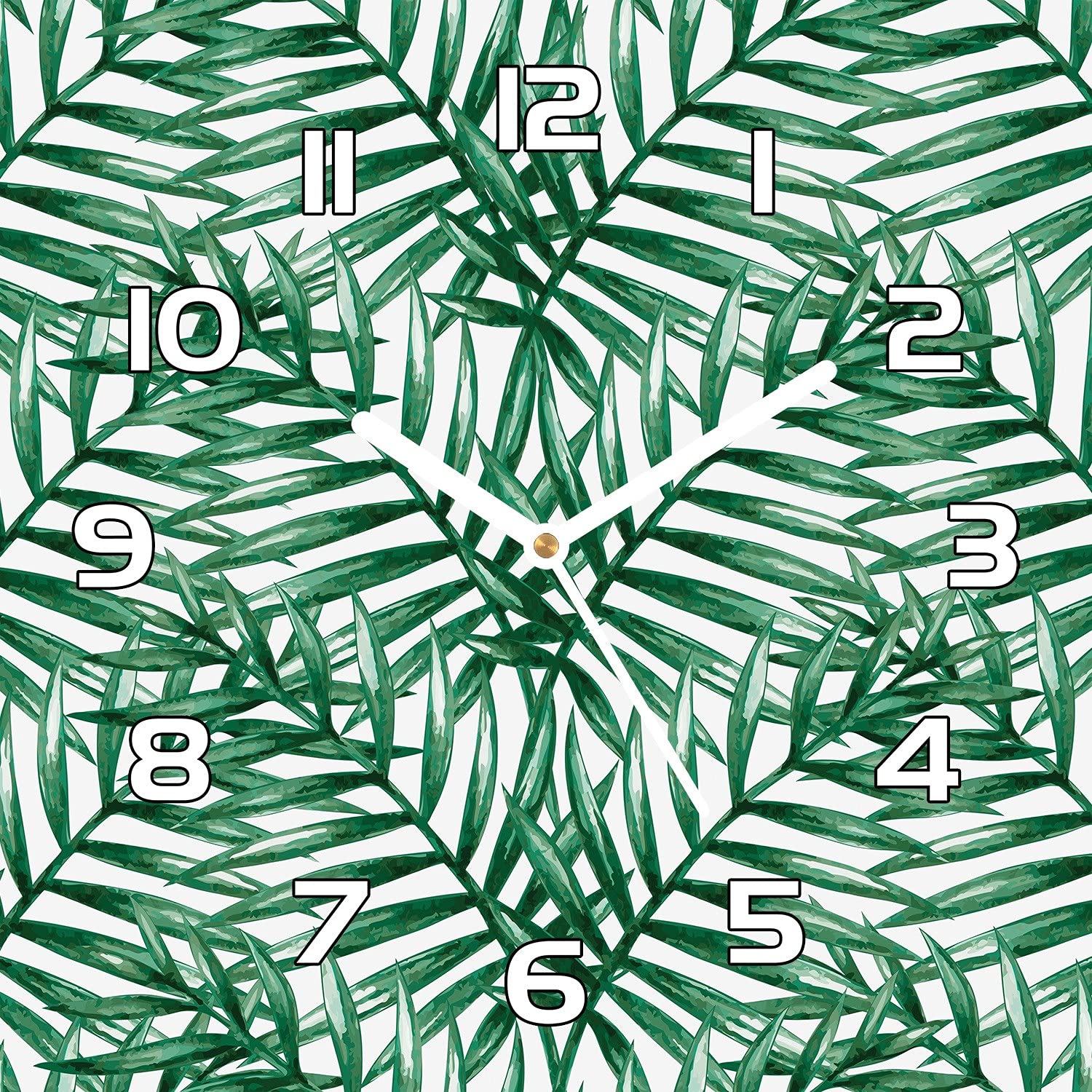 Horloge murale en verre salon et cuisine au style floral tropical moderne
