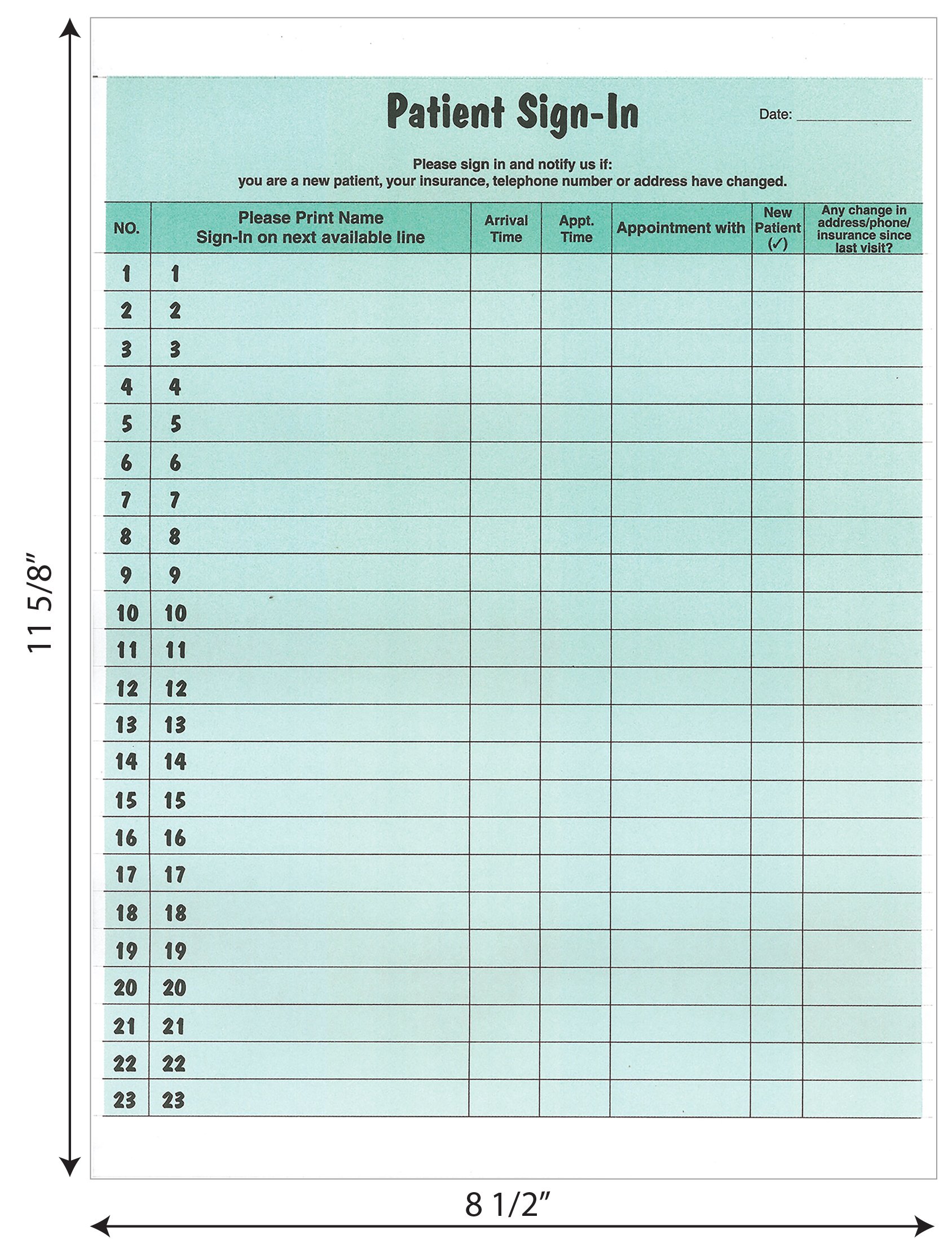 Snapklik.com : Tabbies Patient Sign-in Peel Off Label Forms, 250 Sheets