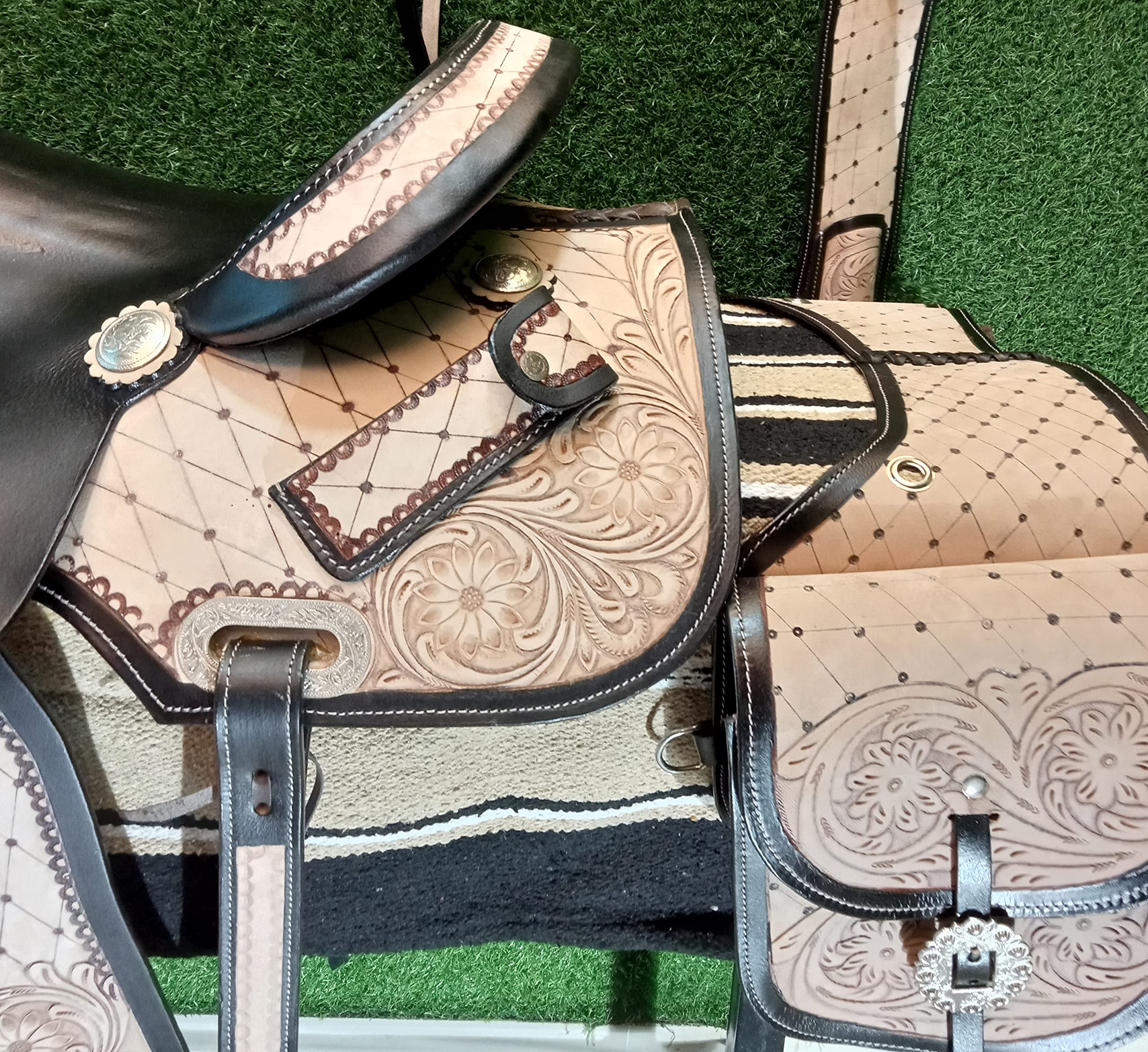 Saddlery dla koni IMPEX młodzież dziecko brodzik widelec najwyższej jakości skóra zachodnia lina ranczo praca rolki do sprzątania są dołączone kucyk dzieci miniaturowe siodełko konia, rozmiar 25 cm do 30 cm siedzenie. (11)