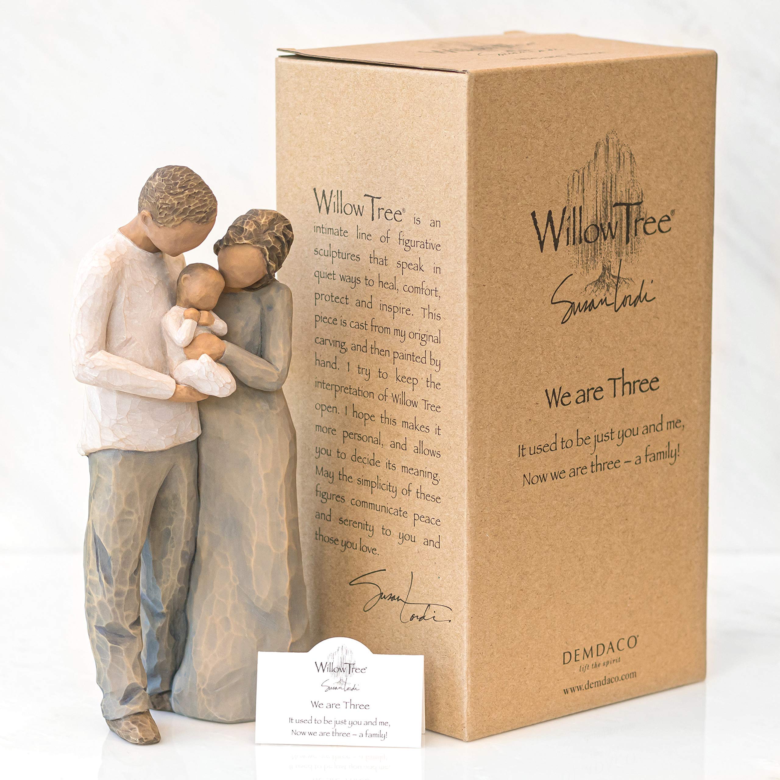 Enesco Figurina Siamo Tre, Resina, Willow Tree, Design di Suzan Lordi, 22 cm