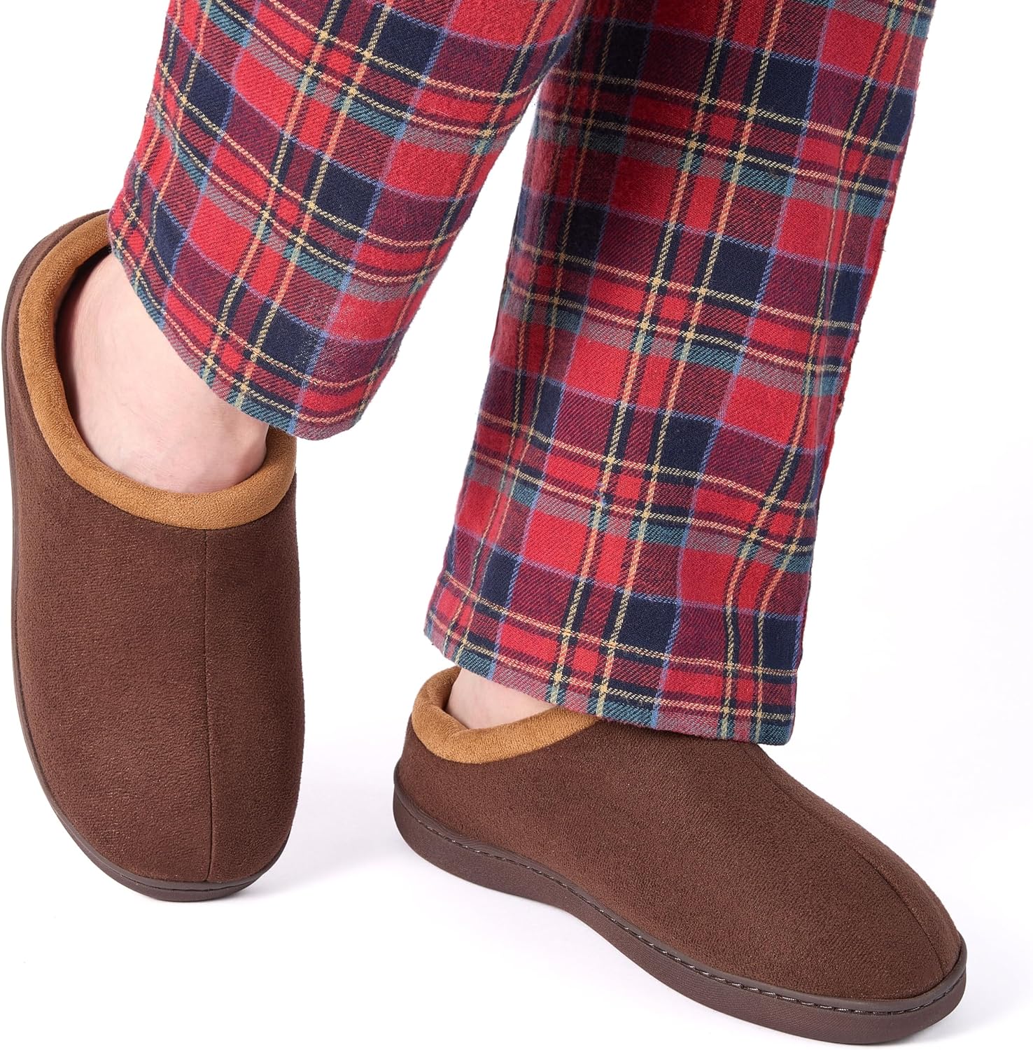 Fruit of the Loom Men's Memory Foam Slippers - Microsuede Clogs - Indoor/Outdoor, Machine Washable Zapatillas Cómodas