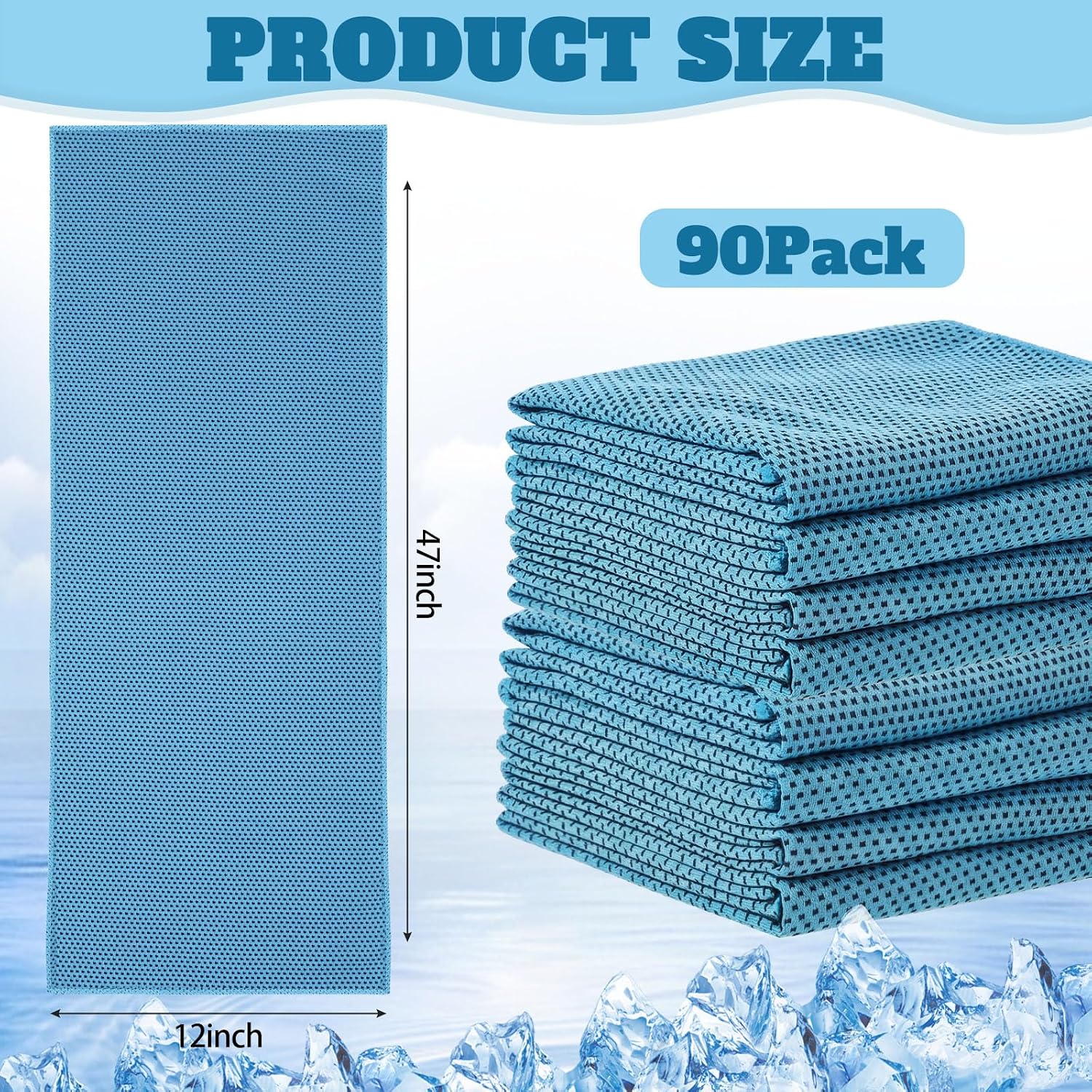 Honoson Cooling Towel Bulk - Neck & Face Cool Chilly Towels Microfiber Breathable Sport Sweat Rag for Gym, Yoga, Travel, Camping, Running, Outdoor