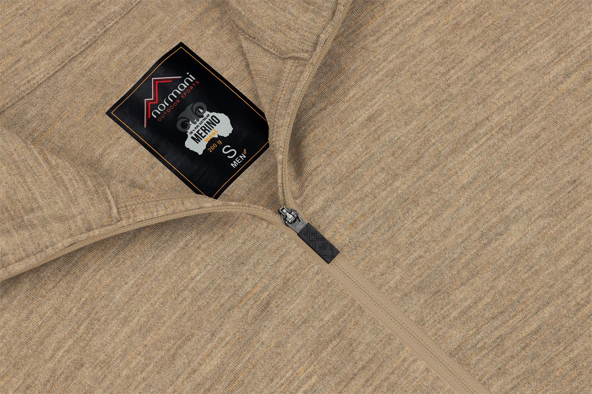normani Herren Premium Merino Outdoor Langarm-Shirt Longsleeve mit Reißverschluss, 100% Merinowolle Pullover mit 1/4 Zip