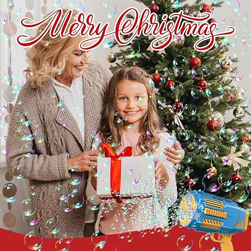 Miniatura 2 de Ametralladora de burbujas mejorada, solución integrada, soplador automático, más de 8000 burbujas por minuto para niños y adultos, juguetes de