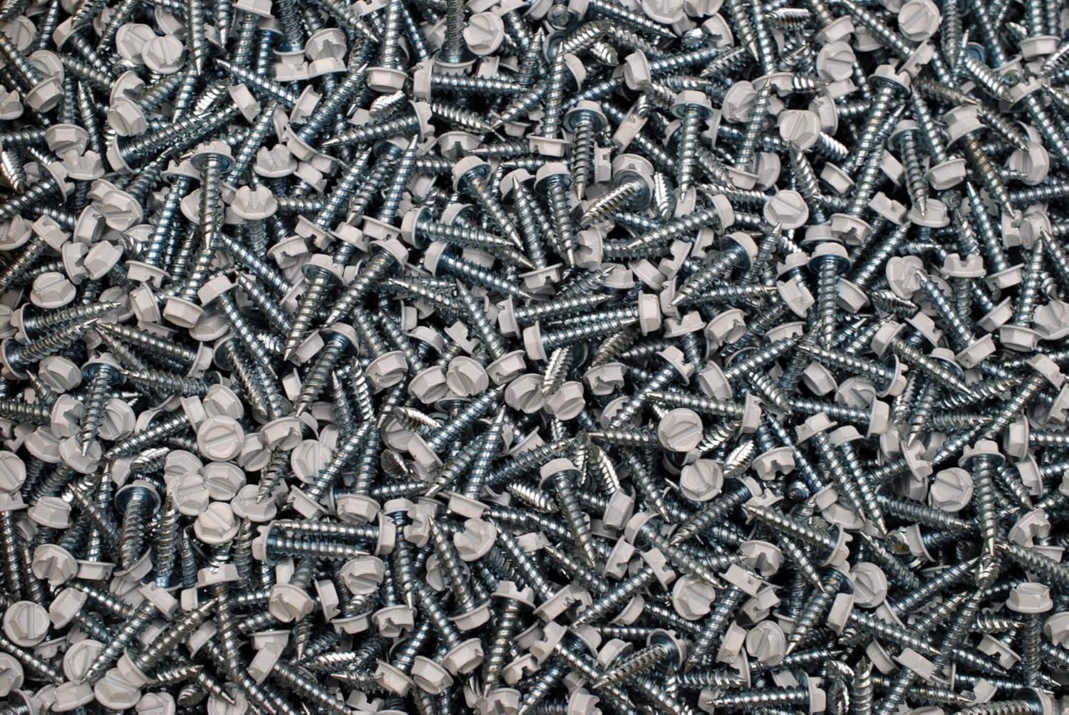 (750) White Painted Zip Screws 8 x 3/4 Self-Piercing Hex Washer Sheet Metal