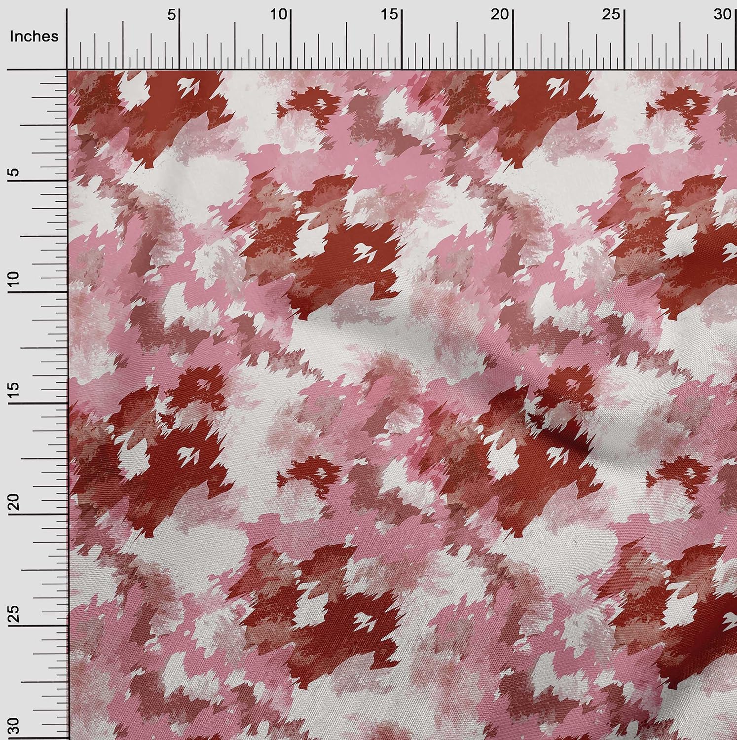 oneOone Viscose Chiffon Red Fabric Tie Dye Dress Material Fabric Print Fabric by The Yard 42 Inch Wide