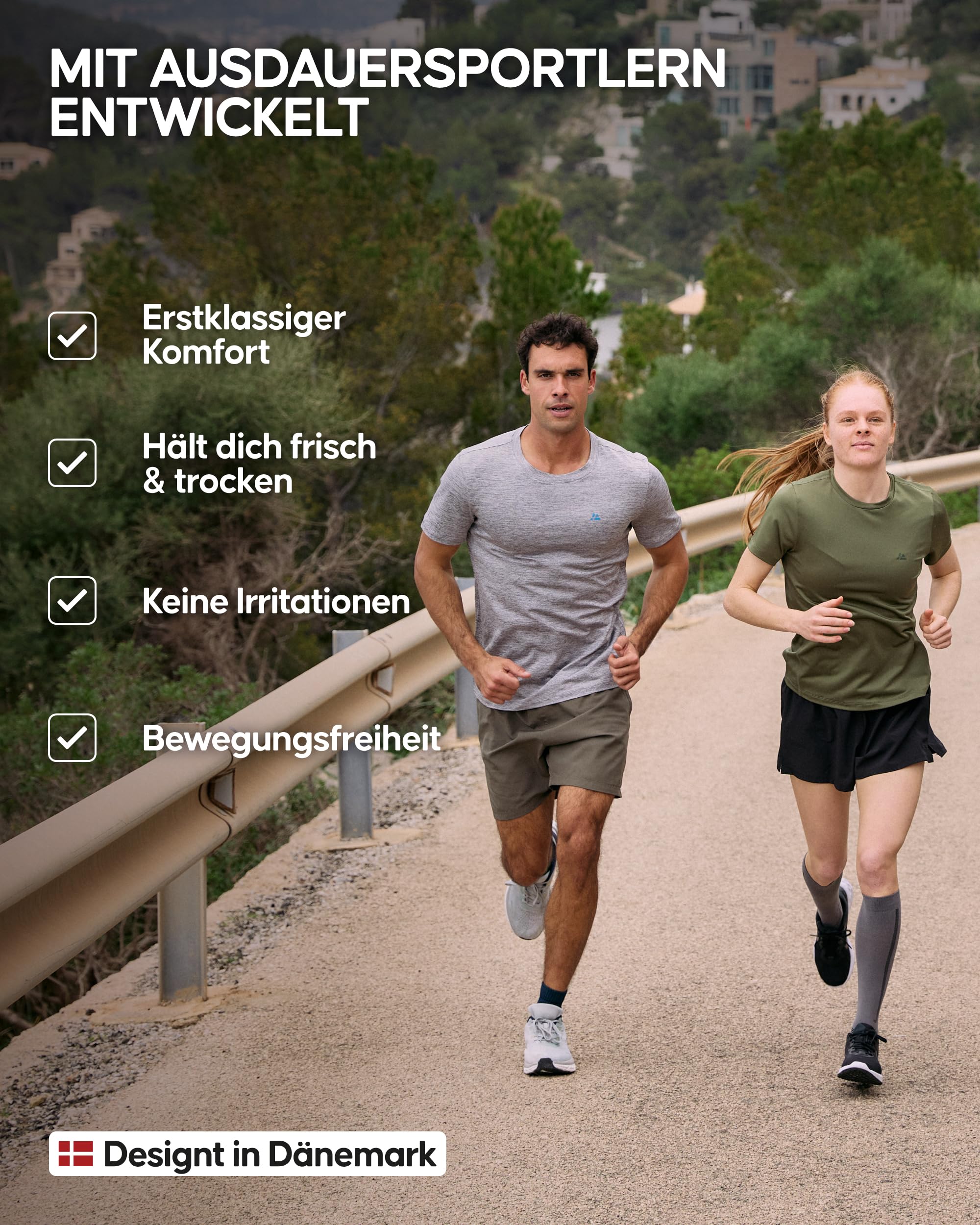 DANISH ENDURANCE Sportshirt Damen, Leicht & Atmungsaktiv, 1er & 2er Pack | Sport Oberteil, Leicht & Atmungsaktiv mit Meshnetz, Feuchtigkeitsableitend für Fitness, Yoga & Laufen