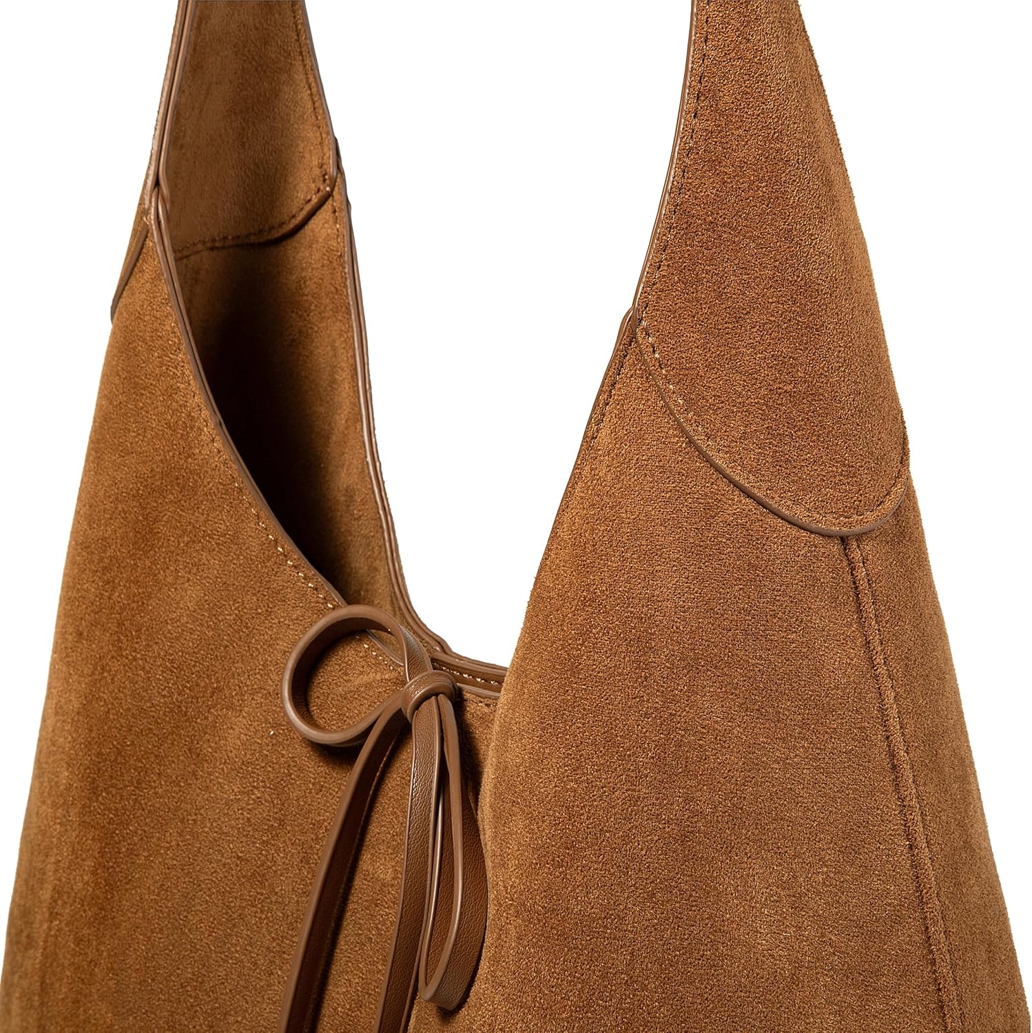 Bow Tie Suede Hobo Bags for Women Large Shoulder Bag Handbags Chic Purse Satchel for Travel Work - Image 4