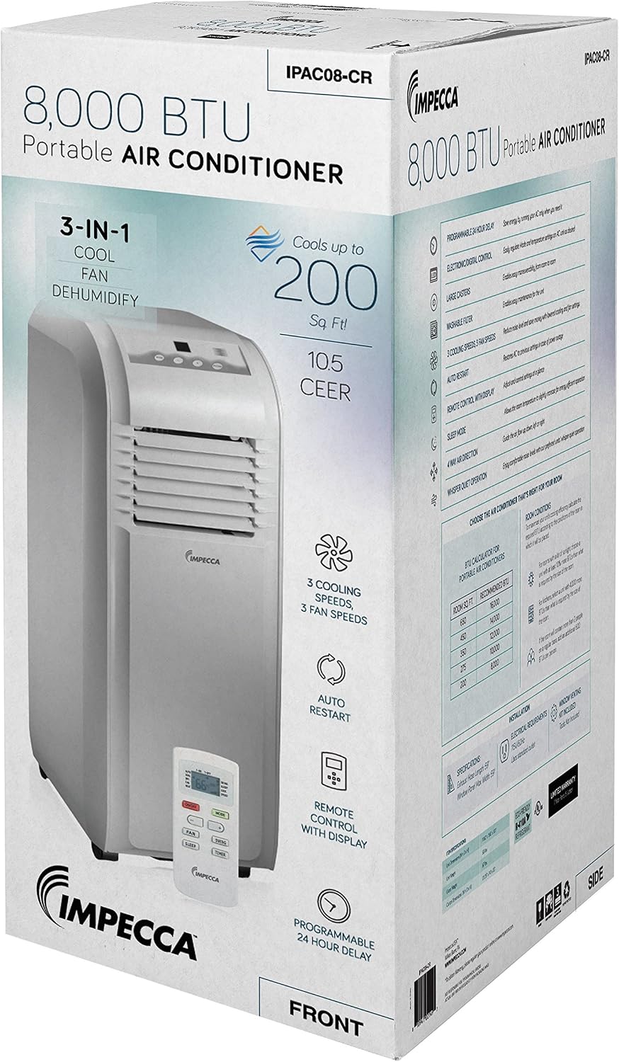 Impecca 8,000 BTU/h Portable Room Air Conditioner