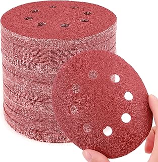5 Inch 8 Hole Hook and Loop Sanding Discs, BUYAOBL 120Pcs Sandpaper Set 40 60 80 120 320 400 600 800 1000 1200 1500 2000 Assorted Grits Sanding Pads for Random Orbital Sander