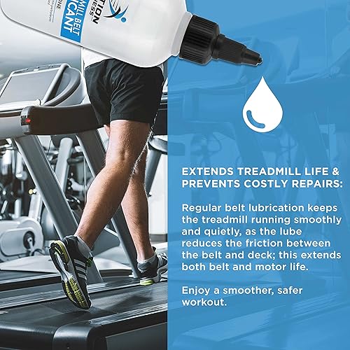 Miniatura 4 de Action Fitness Lubricante de cinta de correr 100% silicona para mantenimiento de la correa, botella de 4 onzas, aplicadores duales para una fácil