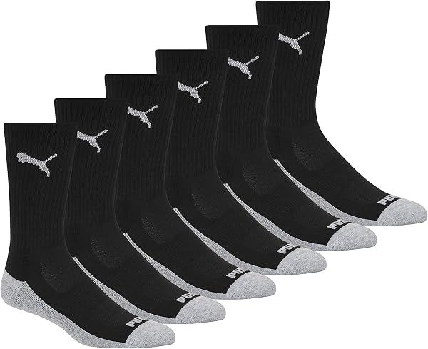 PUMAmens 6-Pack Crew Running Socks
