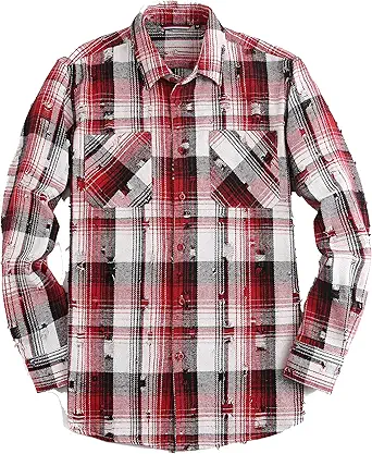 Alex Vando Mens Button Down Shirts Regular Fit Long Sleeve Casual Plaid Flannel Shirt