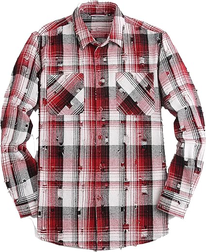 Alex Vando Mens Button Down Shirts Regular Fit Long Sleeve Casual Plaid Flannel Shirt