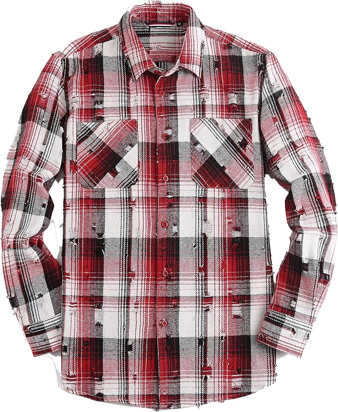 Alex Vando Mens Button Down Shirts Regular Fit Long Sleeve Casual Plaid Flannel Shirt