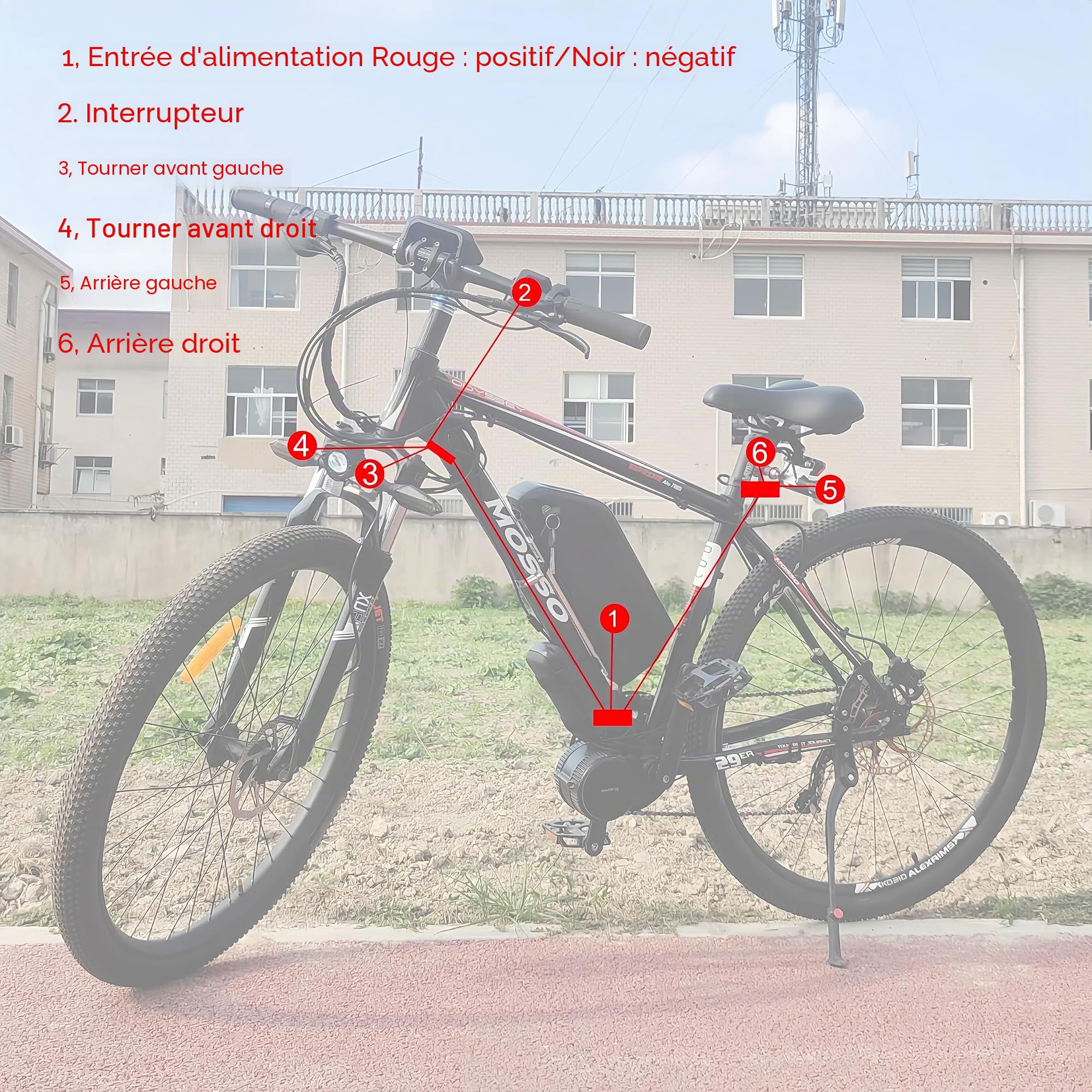 VéLo ÉLectrique Ebike Tourner Signal V04 12V Ou 36V 48V 52V 72V CâBle ImperméAble LED Clignotant