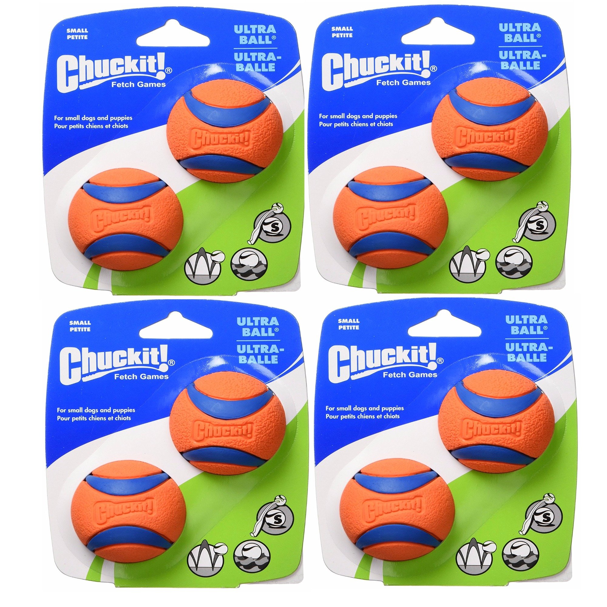 Chuckit!Petmate 17020 2" Small Orange Ball Ultra 4 packages of 2 balls