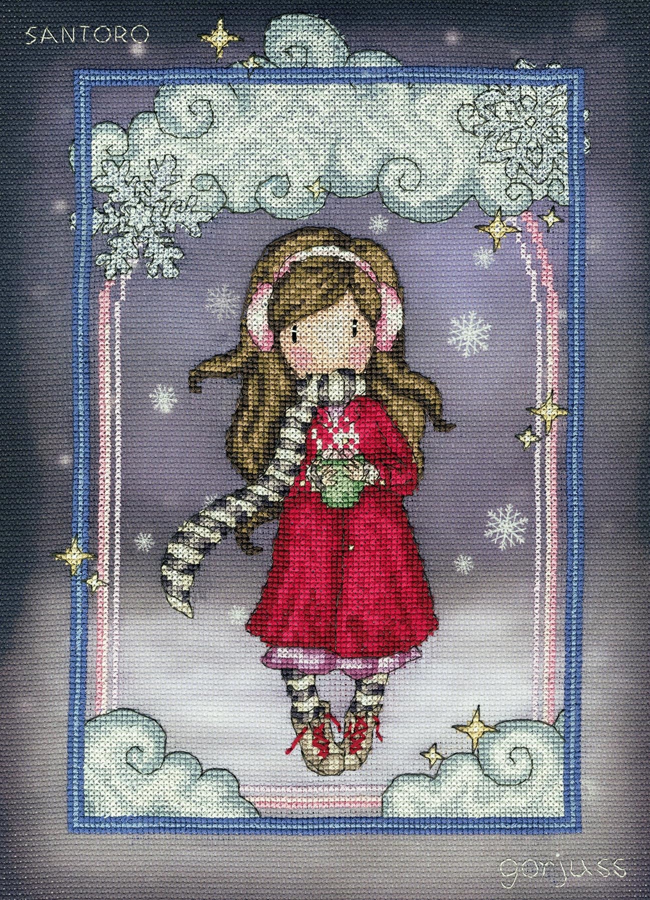 Bothy Threads Multi Counted Cross Stitch Kit - Snowflake Kisses By Gorjuss