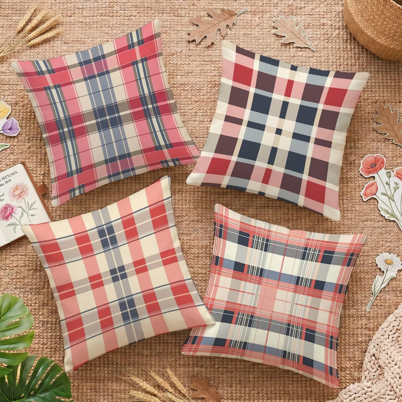 Housse de coussin imperméable rouge résolvant les taches du salon de jardin patio