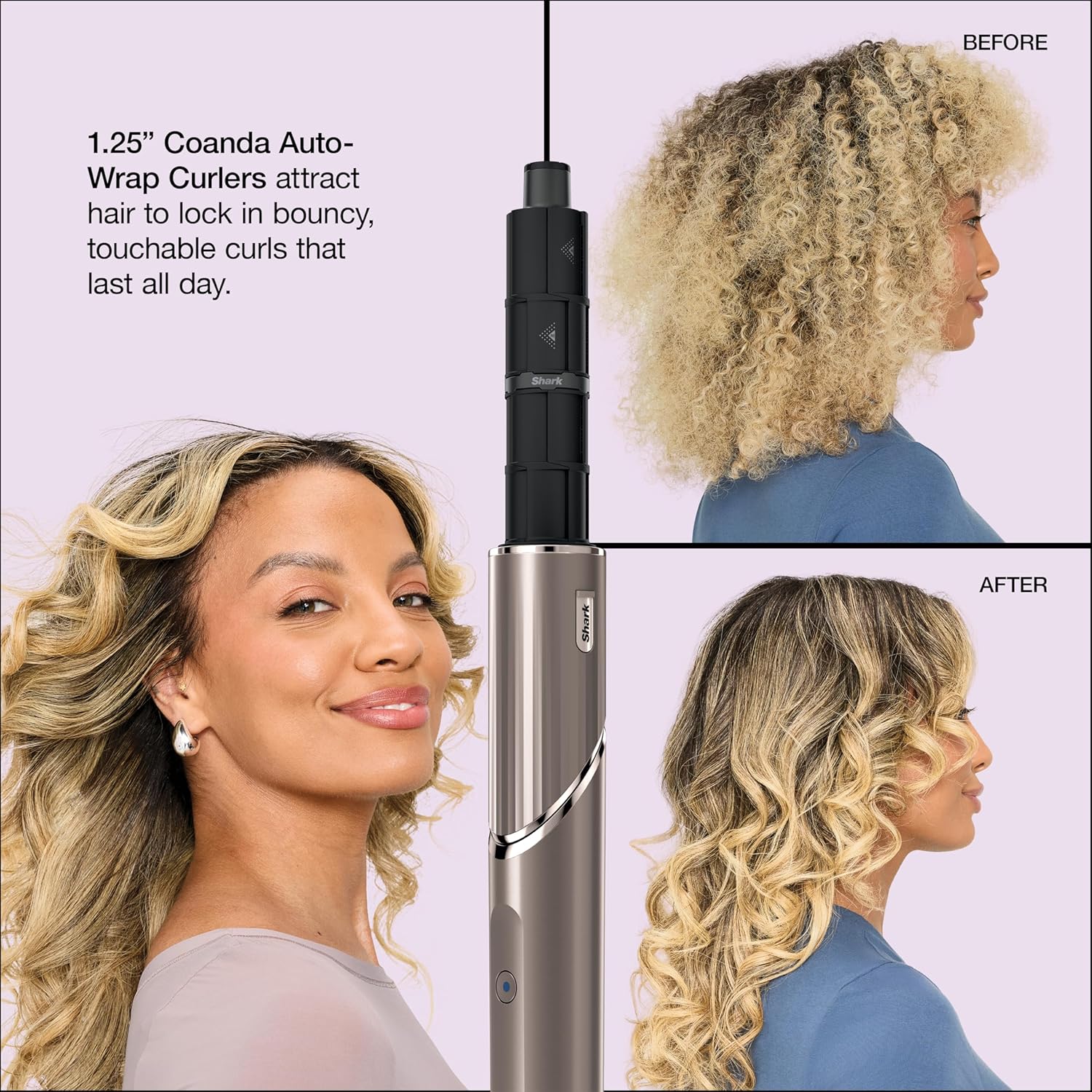 Shark FlexStyle Air Styling & Drying System, Powerful Hair Blow Dryer & Multi-Styler with Auto-Wrap Curlers, Oval Brush, Concentrator Attachment, Mocha, HD431BR - Image 3