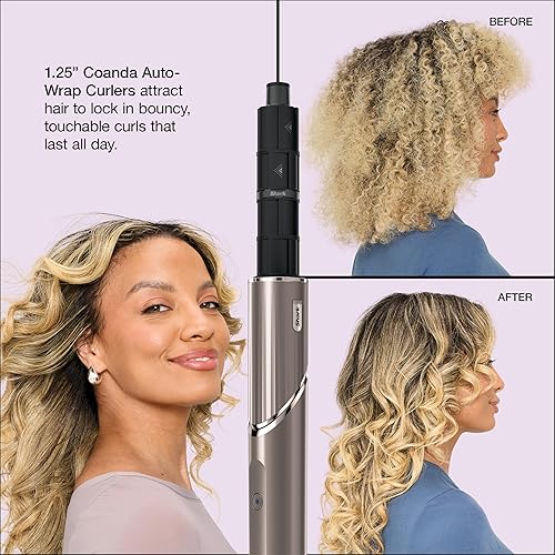 Vista 3 de Sistema de Peinado y Secado con Aire Shark FlexStyle, Potente Secador de Cabello y Multi-Estilizador con Rizadores de Envoltura Automática, Cepillo