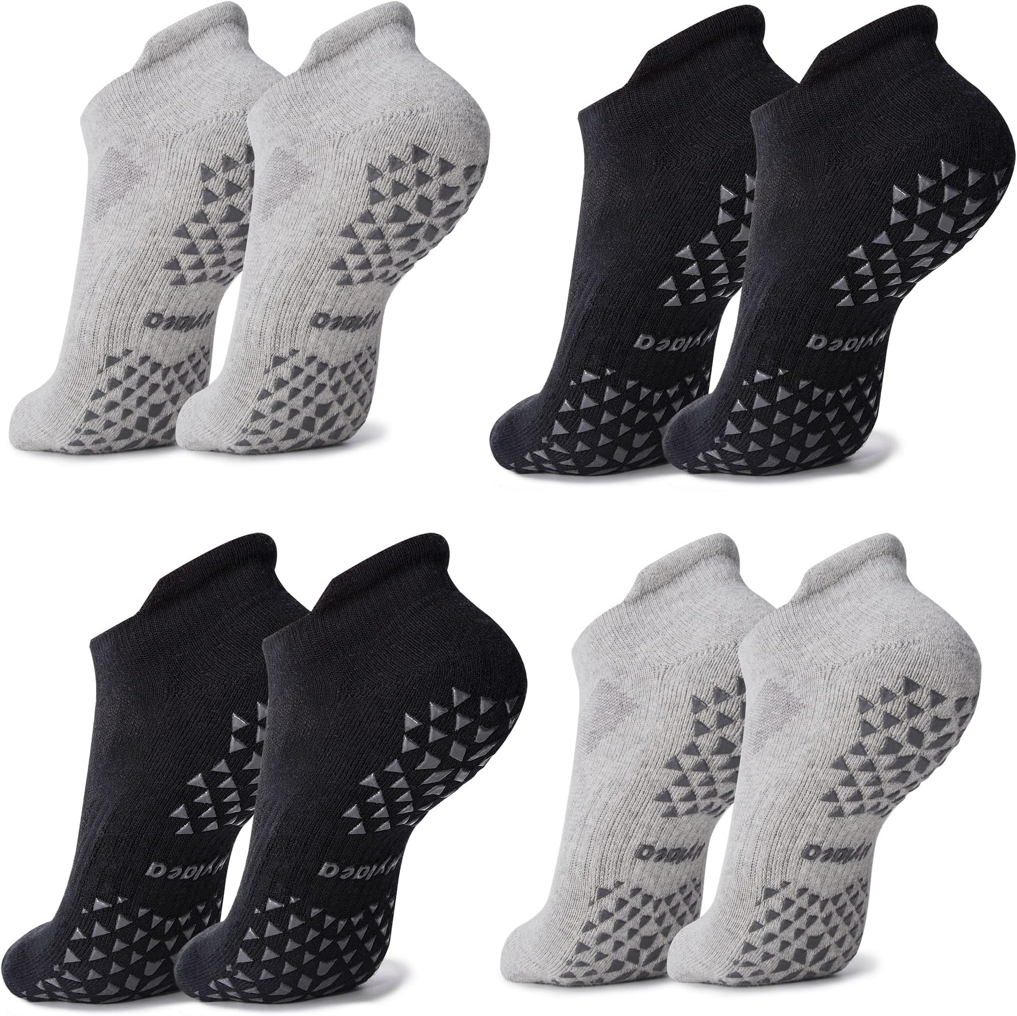 HylaeaUnisex Non Slip Socks with Grip for Yoga, Hospital, Pilates, Barre | Ankle, Cushioned