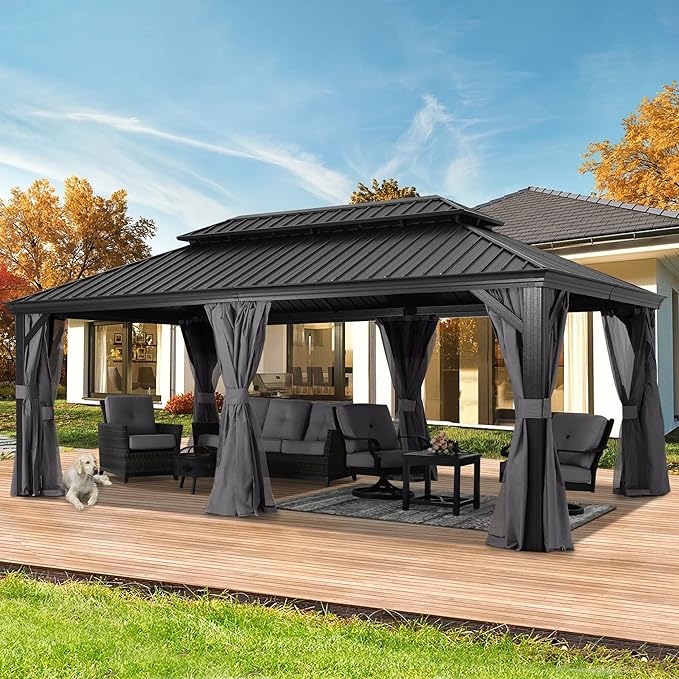 ABCCANOPY 12x20 Hardtop Gazebo Outdoor Permanent Gazebo