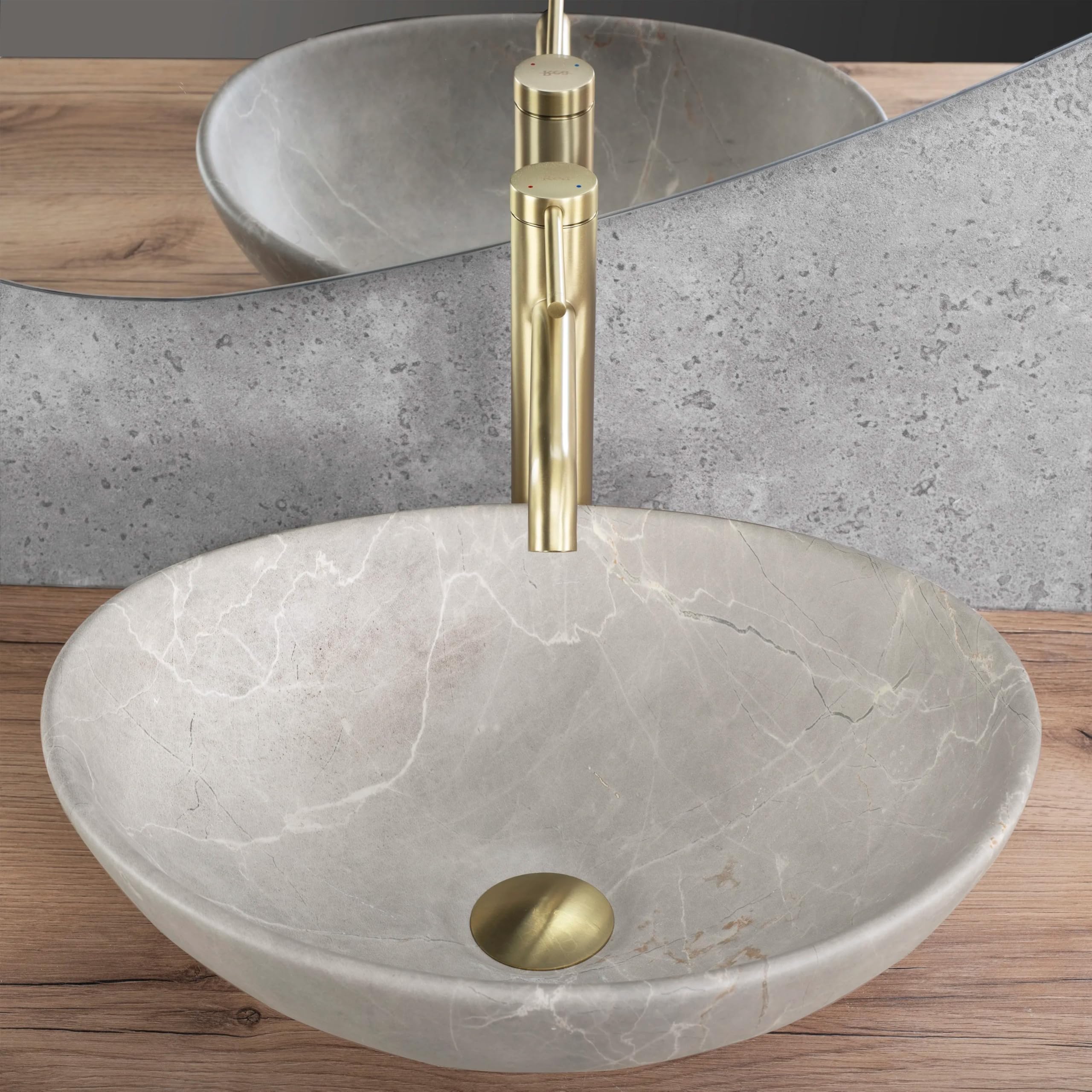 Rea, Ceramiczna Umywalka Nablatowa Sofia Beige Matt, Beżowa, 41 X 34,5 X 15 Cm