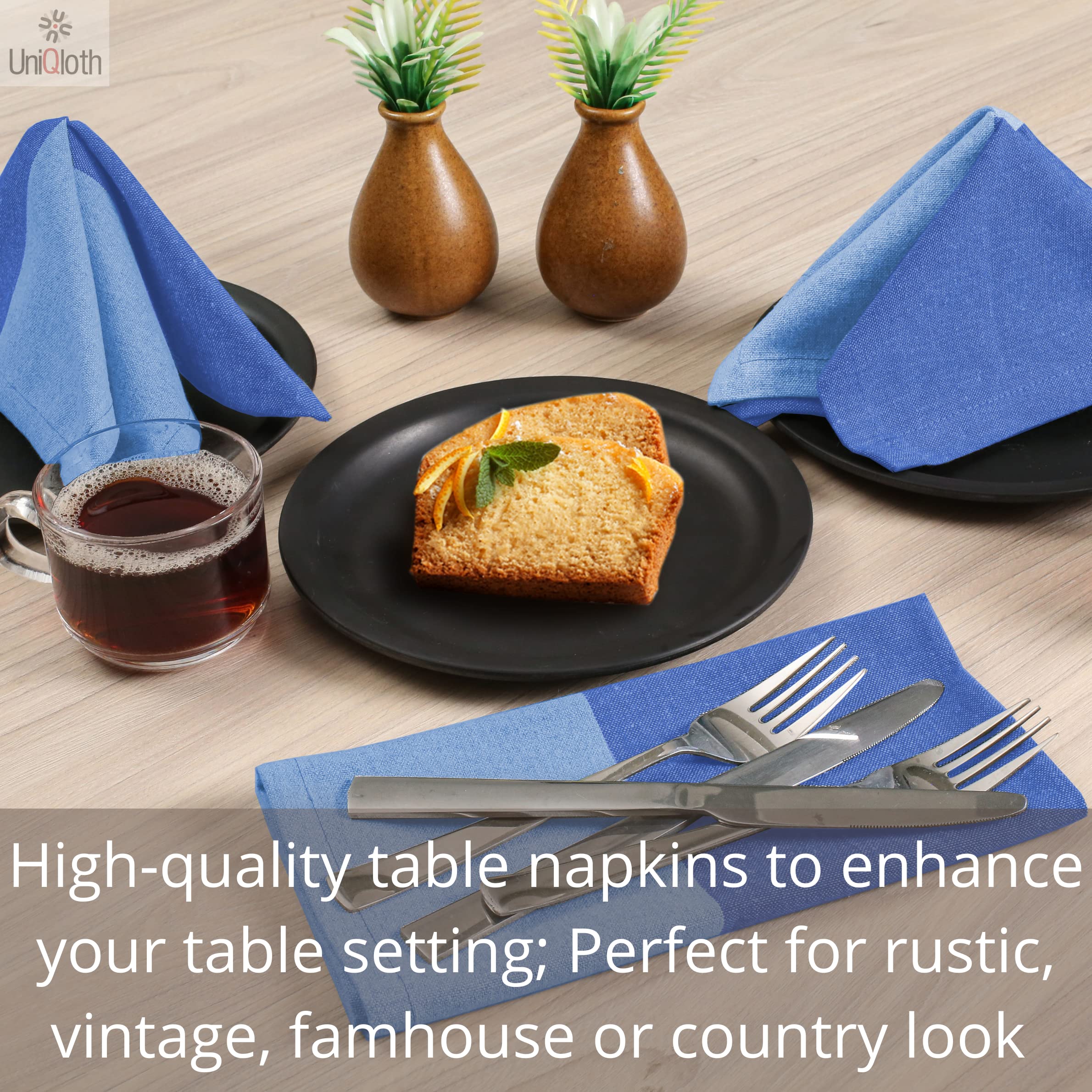 Lot De 12 Serviettes De Table En Tissu 100 % Coton Ajourées