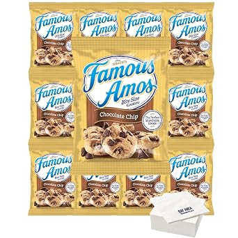 Famous Amos Cookies, 2oz Bags, Pack of 10 with Bay Area Marketplace Napkins