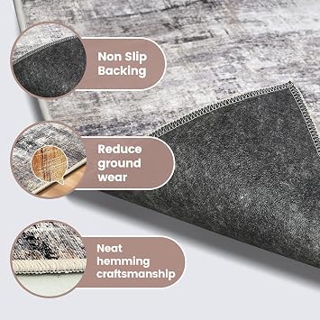 Office Chair Mat Desk Chair Hardwood Mat, Easy Glide Office Rug Under Chair Mat for Home Gaming Rolling Chair Tile Floor,Large Floor Protector Rug,Anti-Slip, Chenille Material (Beige, 48x60)