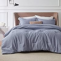 Vista 38 de Bedsure, juego de edredón tamaño king - Ropa de cama suave color taupe para todas las estaciones, juego de cama teñido catiónico, 3 piezas, 1