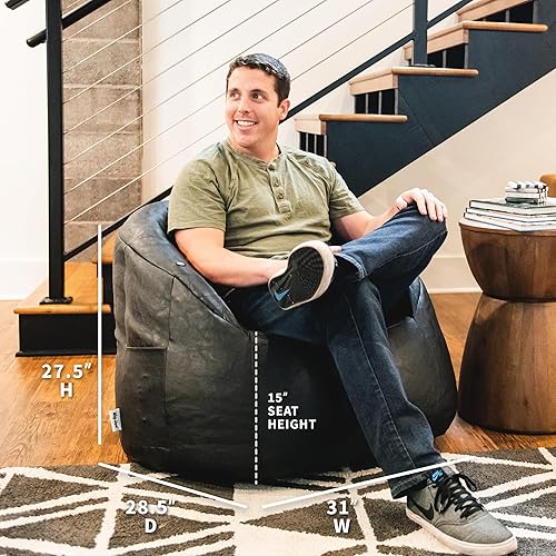 Miniatura 29 de Big Joe Milano Outdoor - Puf para exteriores, color blanco marino Cuero Montana Negro,Smartmax negro,Caribou,Carmel Montana Cuero,Blazer de