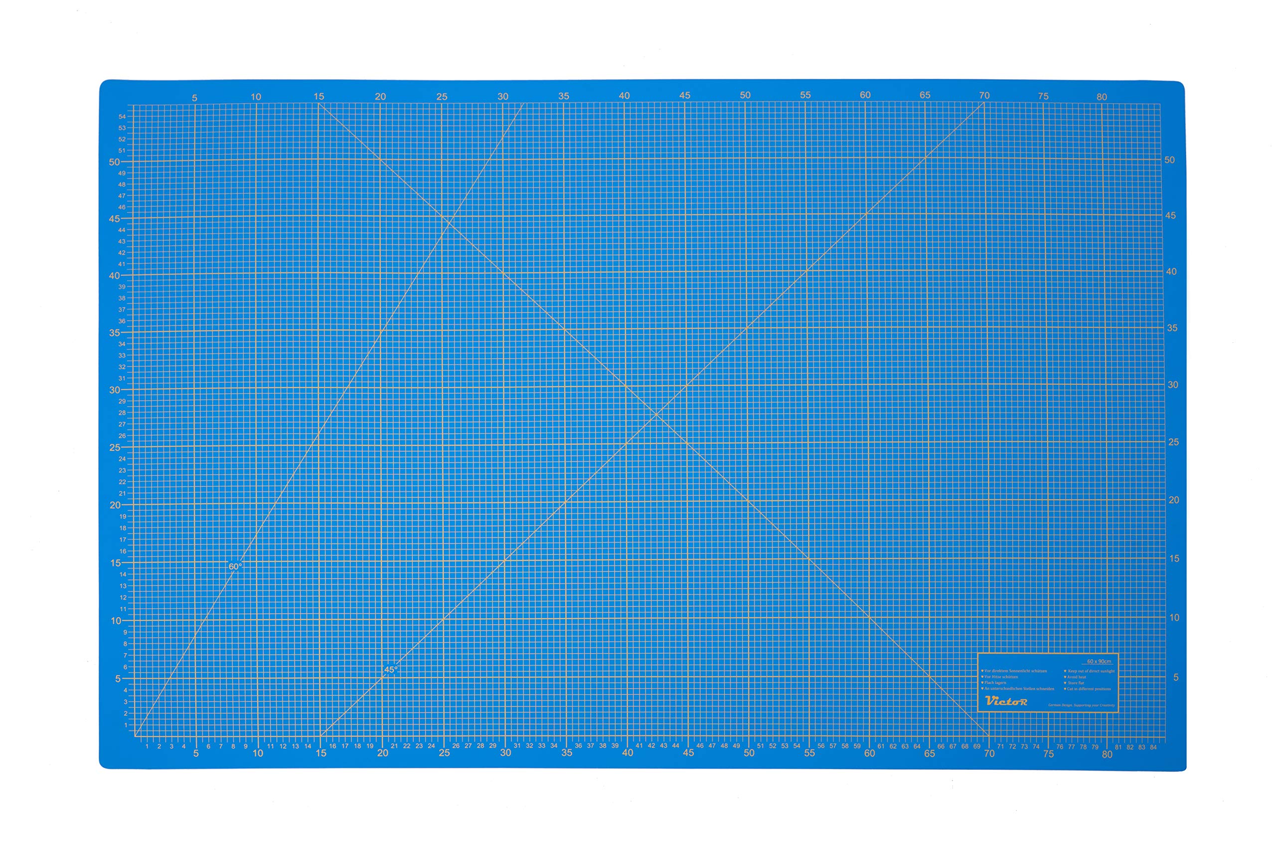 Victor alfombrilla de corte A0 azul 90 x 120 cm de 3 capas autocicatrizante – base de corte profesional para bricolaje y costura, protector de escritorio