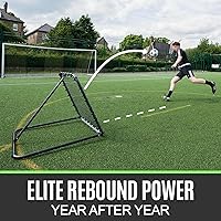 Vista 2 de QuickPlay Red de rebote de fútbol Pro (2 tamaños) - Red de rebote de fútbol, resistente, ángulo ajustable, con marco de acero galvanizado y pies