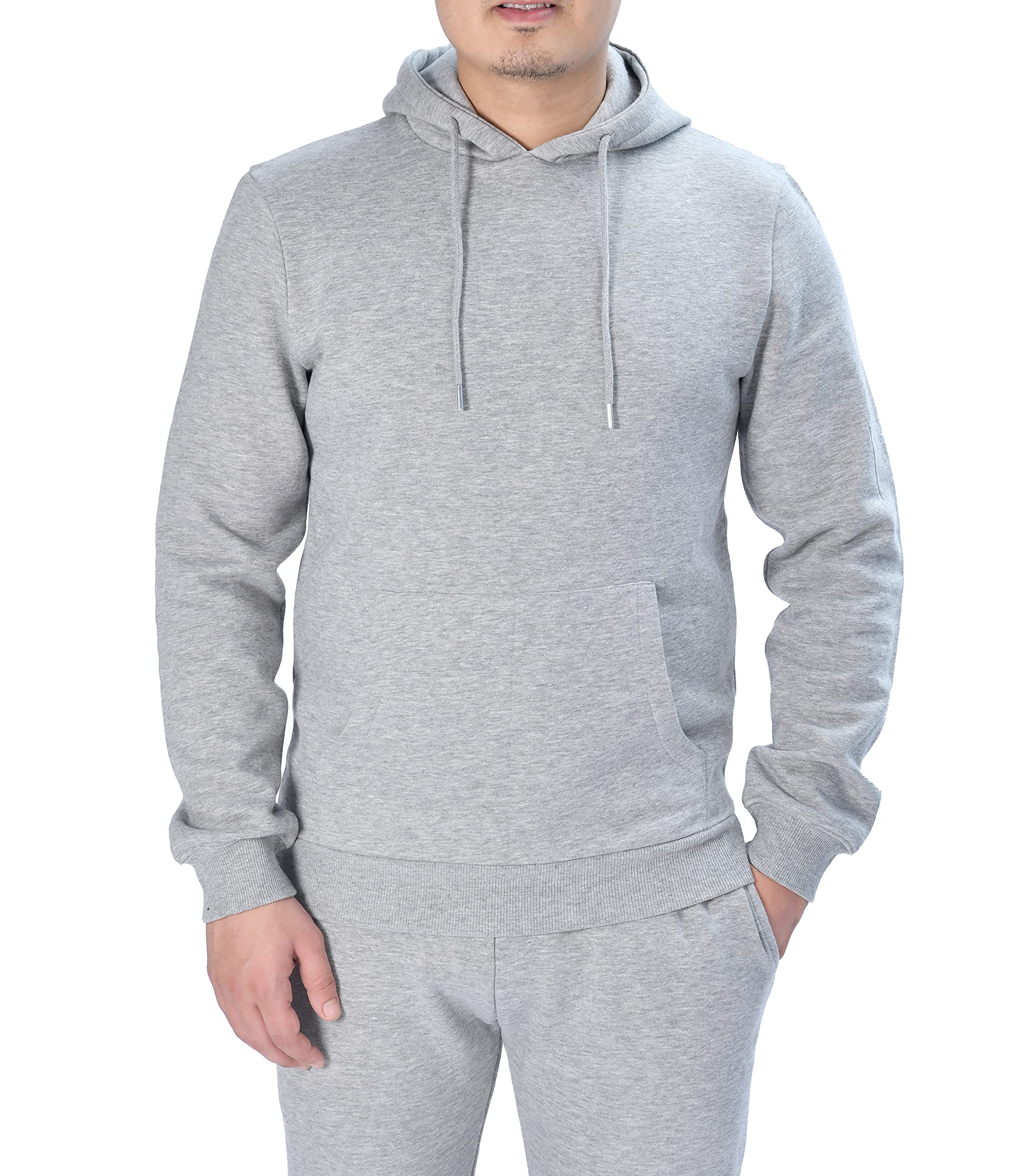 M17Men's Mens Pullover Hoodie Casual Hooded Sweatshirt Hoody Mens Pullover Hoodie Casual Hooded Sweatshirt Hoody Top Jumper Classic Plain Jacket Long Sleeve with Pocket (L, Grey Marl) (pack of 1)