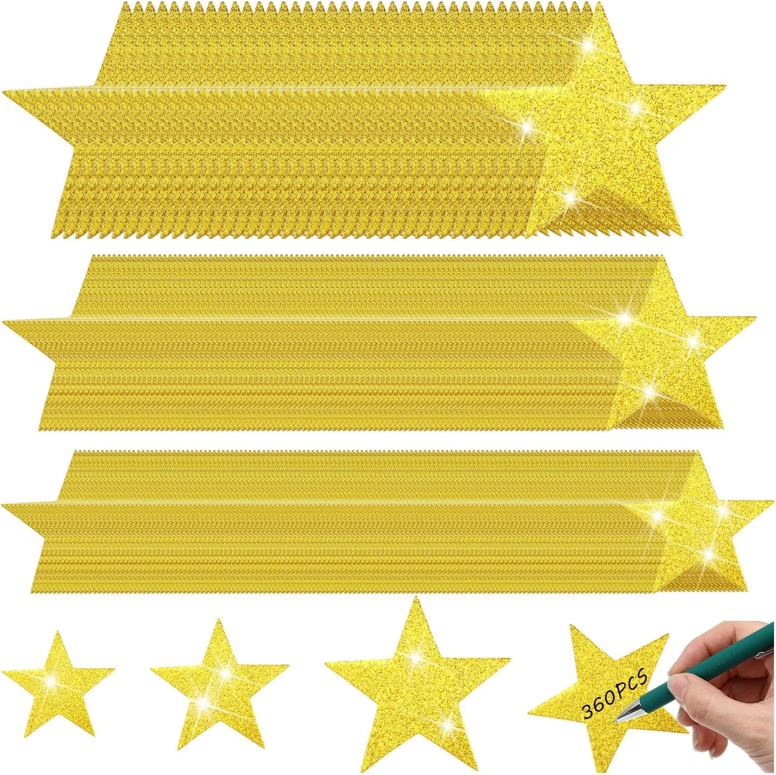 100 PCS Glitter Blue Five Star Cutouts Paper Star Confetti