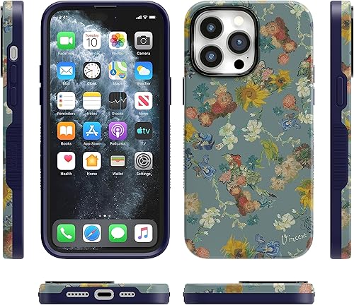 Miniatura 6 de Casely Funda para iPhone 14 Pro | Flores de Van Gogh | 50 aniversario | Compatible con MagSafe | Funda de teléfono iPhone 14 Pro